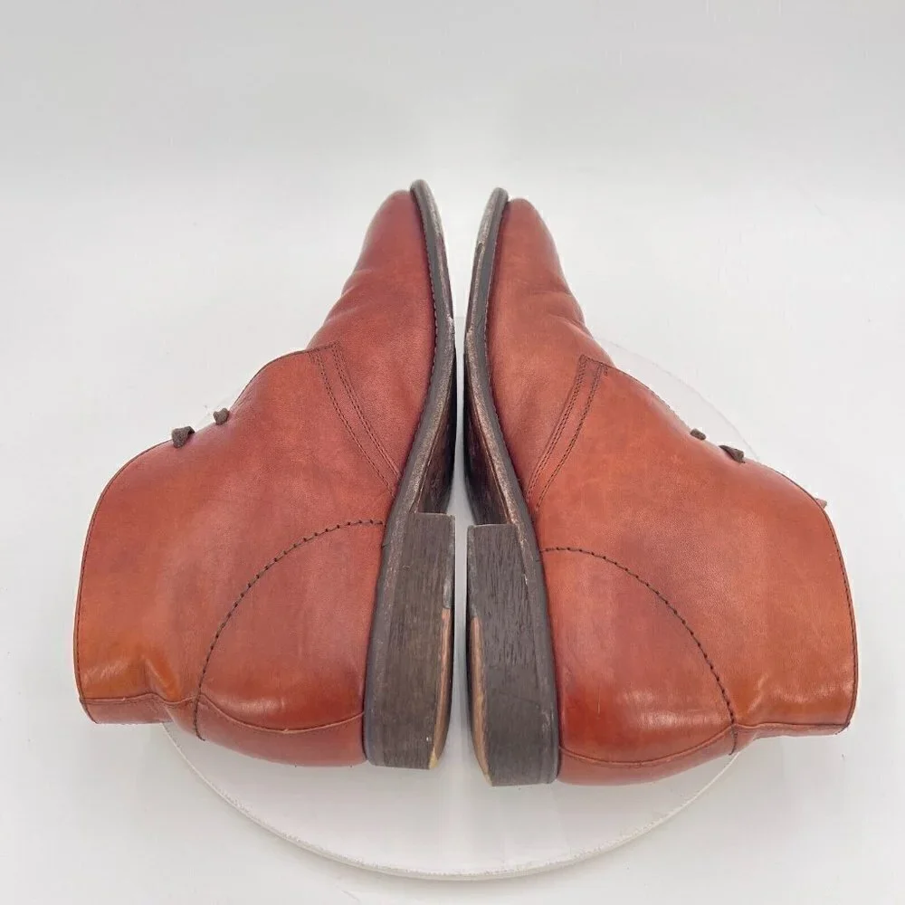 Johnston & Murphy Est. 1850 Men Sz 11 Brown Leather Plain Toe Chukka Ankle Boot
